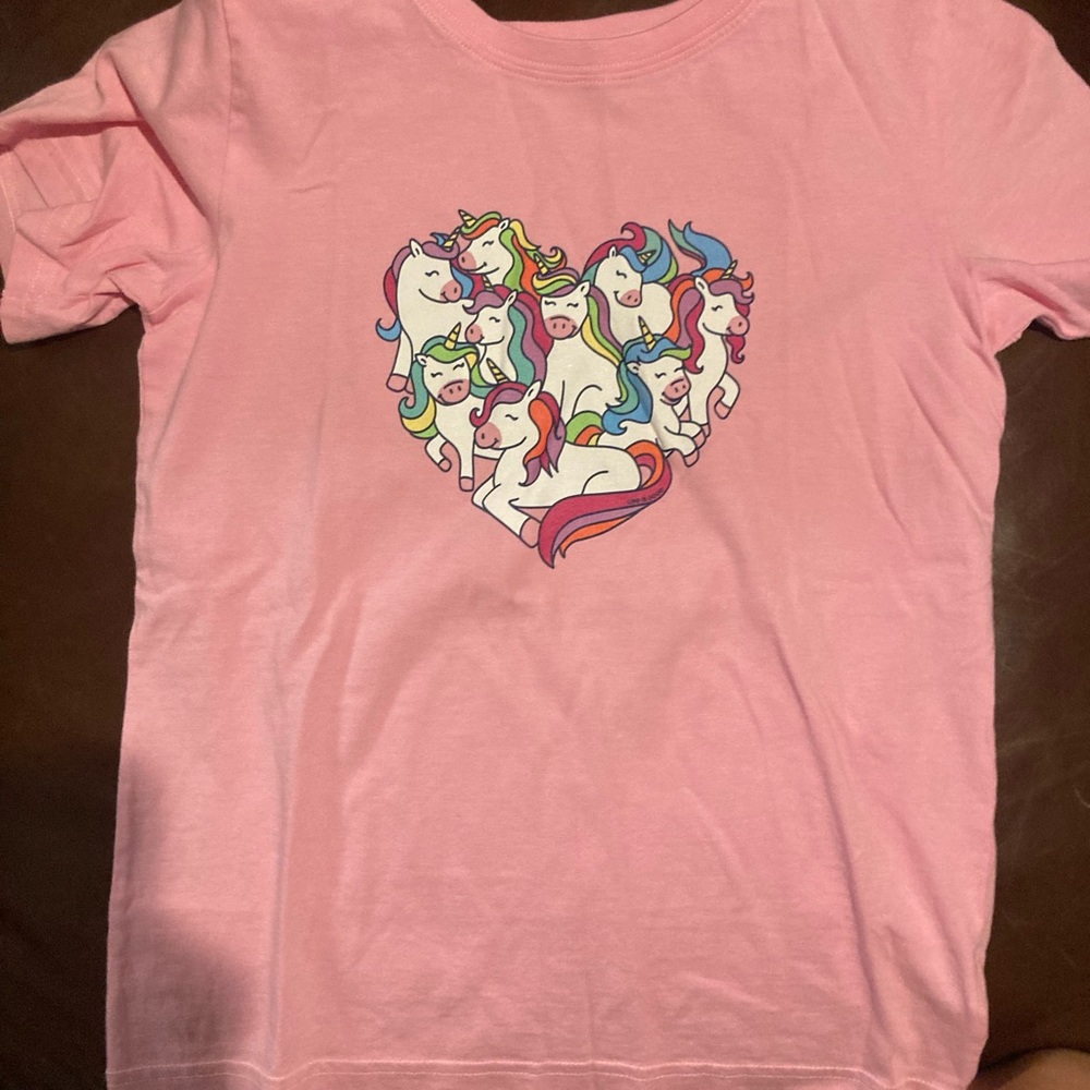 Life Is Good Pink Unicorn Kids T-Shirt